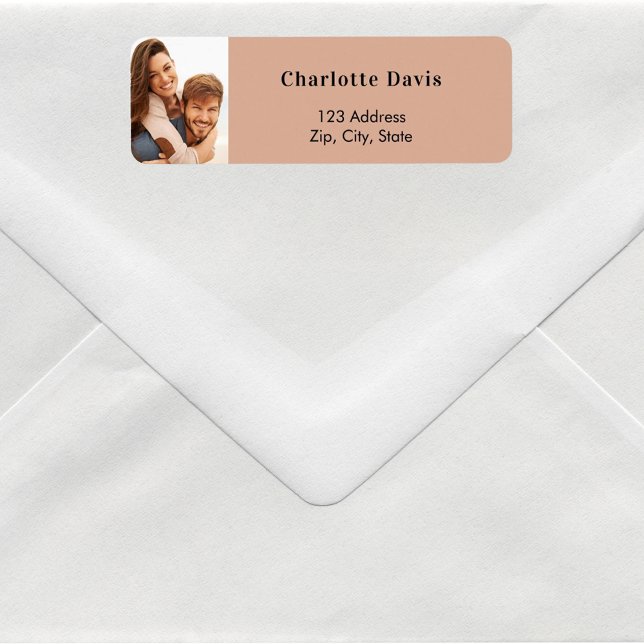 Dusty rose photo wedding return address  (Creator Uploaded)