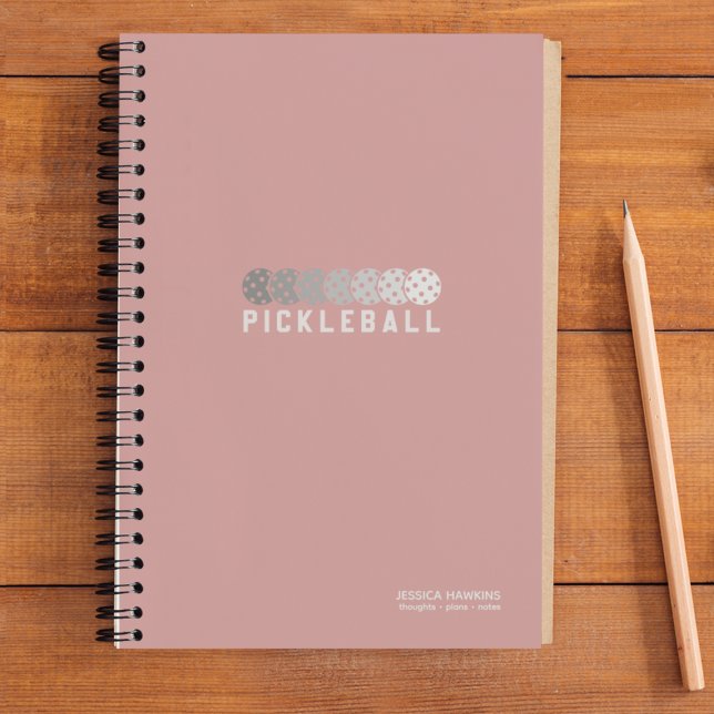 Dusty Rose Pickleball Logo Gradient Personal Notebook (Creator Uploaded)
