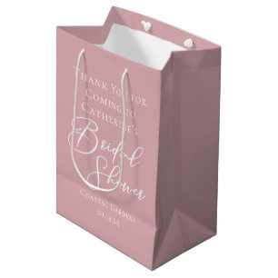 Dusty Rose Pink Bridal Shower Personalised Medium Gift Bag