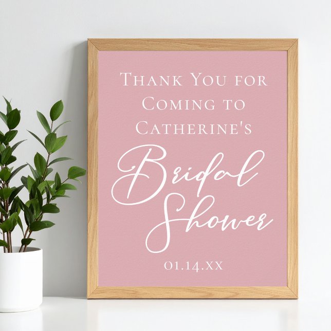 Dusty Rose Pink Bridal Shower Personalised Poster (Creator Uploaded)