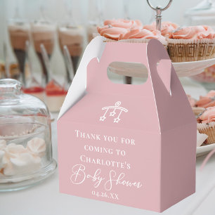 Dusty Rose Pink Chic Personalised Baby Shower Favour Box
