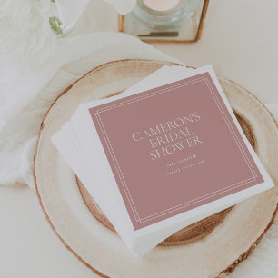 Dusty Rose Pink Classic Bridal Shower Napkin