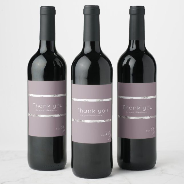Dusty rose pink customisable engagement wine label (Bottles)