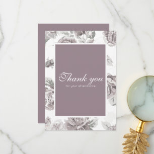 Dusty rose pink engagement party thank you card