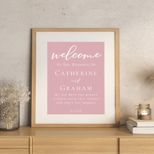 Dusty Rose Pink Feminine Typography Wedding Poster