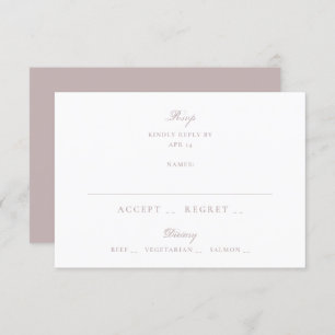 Dusty Rose Pink Formal Classic Elegant Wedding RSVP Card