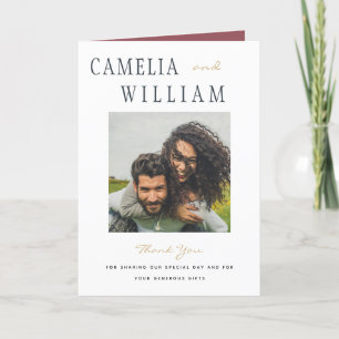 Dusty Rose Pink Gold Wedding PHOTO Thank You