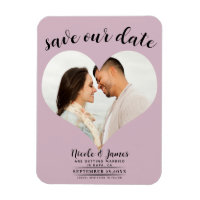 Dusty Rose Pink Heart Photo Wedding Save the Date