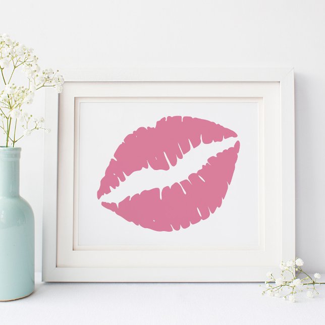 Dusty Rose Pink Lipstick Lips Poster (Dusty Rose Pink Lipstick Lips Poster)