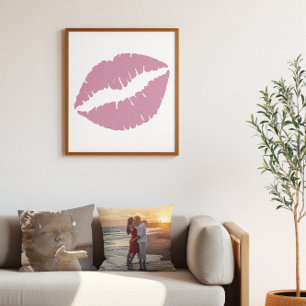 Dusty Rose Pink Lipstick Lips Poster