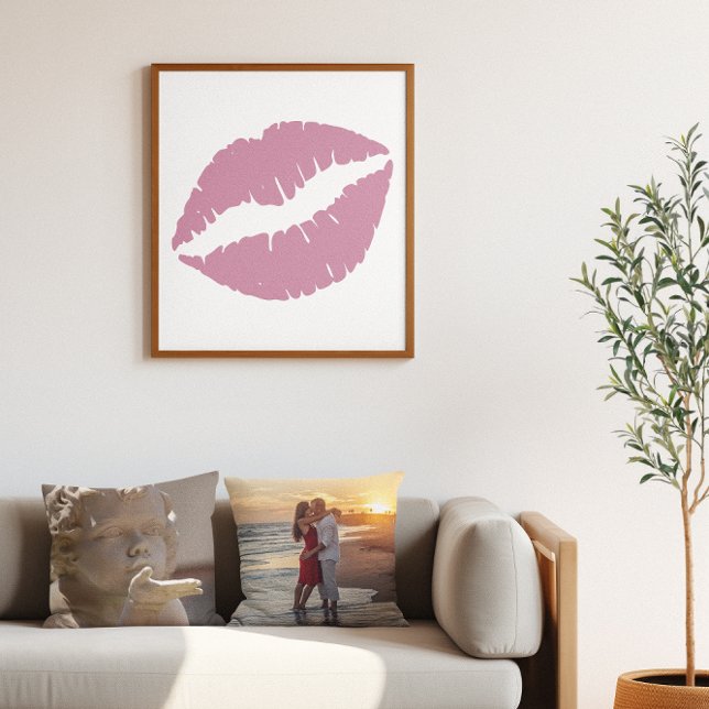Dusty Rose Pink Lipstick Lips Poster (Dusty Rose Pink Lipstick Lips Poster)