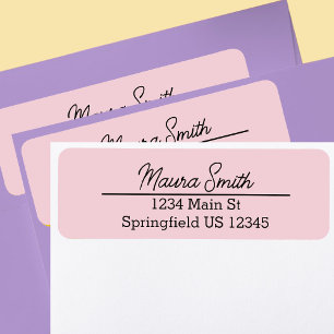 Dusty rose pink minimalist return address label