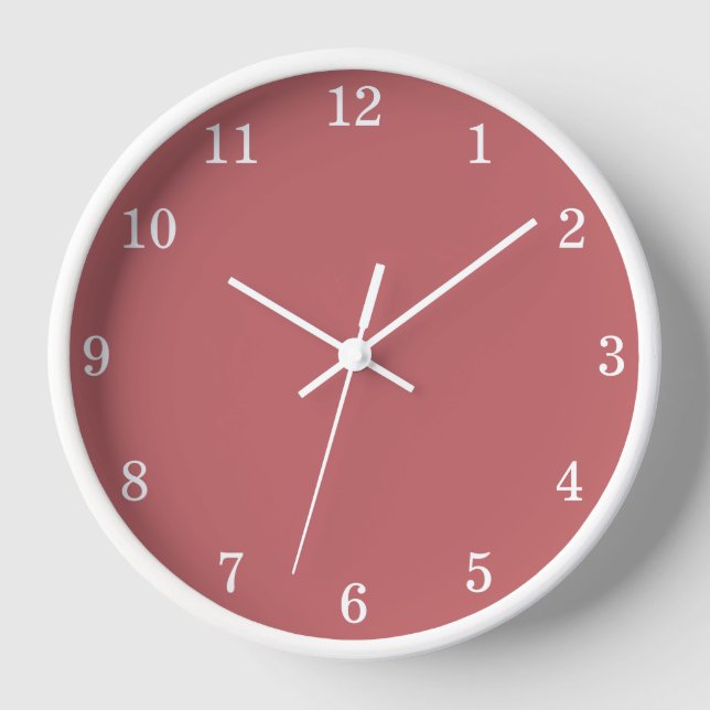 Dusty Rose Pink Minimalist Wall Clock (Front)