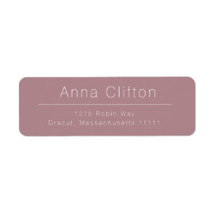 Dusty Rose Pink Modern Return Address Label