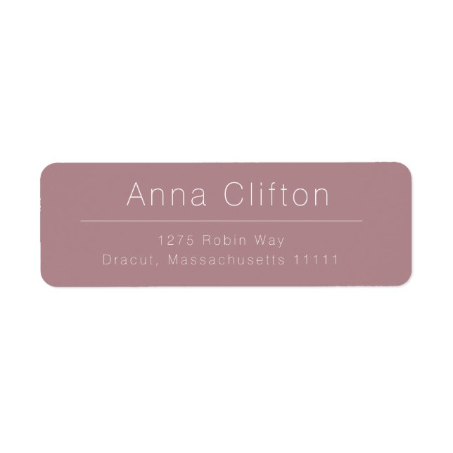 Dusty Rose Pink Modern Return Address Label (Front)