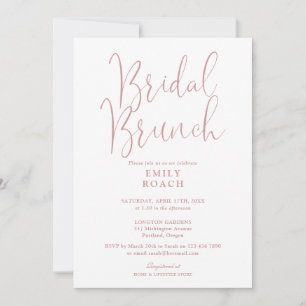 Dusty Rose Pink Modern Script Bridal Bunch Shower Invitation