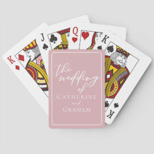 Dusty Rose Pink Personalised Wedding Playing Cards