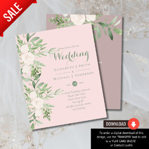 Dusty Rose Pink Sage Magnolia Wedding BUDGET