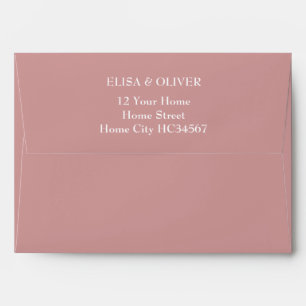 Dusty Rose Pink Simple Elegant  Return Address Envelope