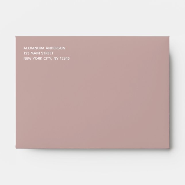 Dusty Rose Pink Simple Minimalist Coloured Envelop Envelope (Front)