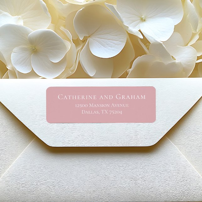 Dusty Rose Pink Typography Wedding Return Address (Creator Uploaded)