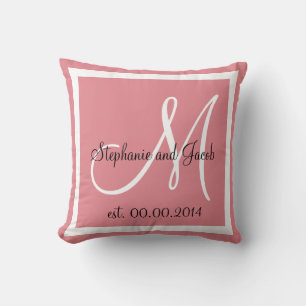 Dusty Rose Pink Wedding keepsake pillow