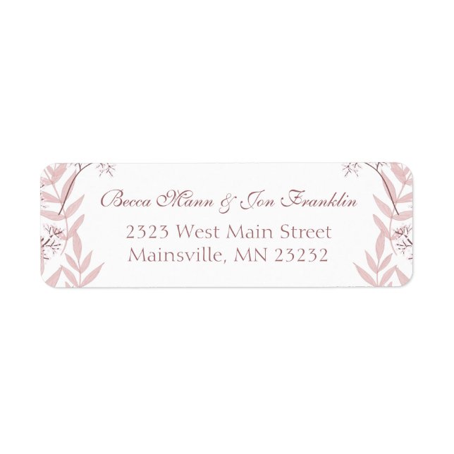 Dusty Rose Pink Wedding Vintage Botanical (Front)