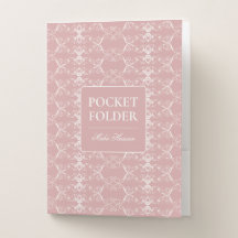 Dusty Rose Pocket Folder with Custom Name