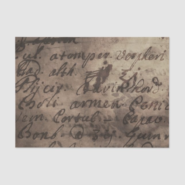 Dusty rose printed parchment paper list writing (Front)