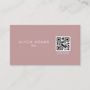 Dusty Rose Professional Minimalist QR Code  Business Card