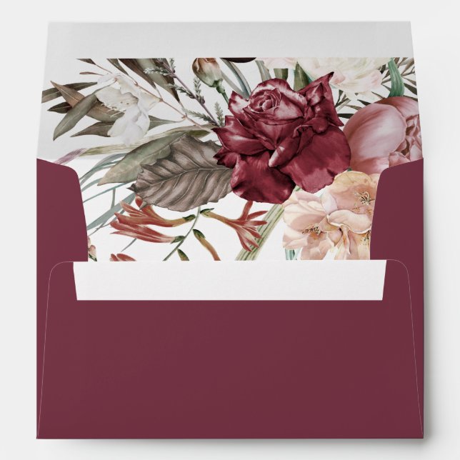 Dusty Rose Return Address on Back Flap Envelope (Back (Bottom))