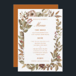 Dusty Rose Sage Rust Fall Wedding Menu Card<br><div class="desc">perfect for any event; all text,  background colour editable.</div>