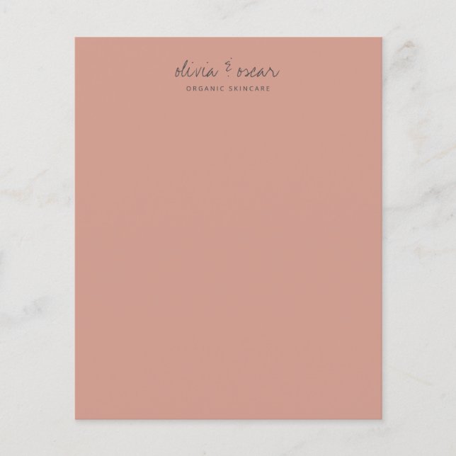 Dusty Rose Script Minimalist Business Stationery (Front)