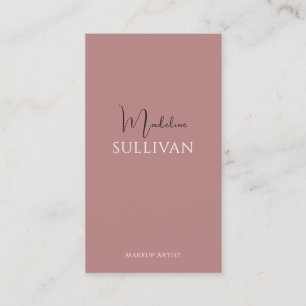 Dusty Rose Script QR Code Modern Business Card