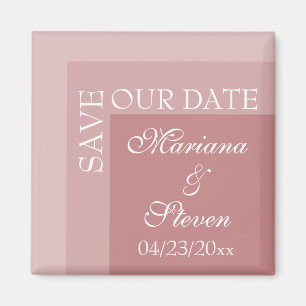 Dusty Rose Simple Modern Chic Script Wedding Magnet