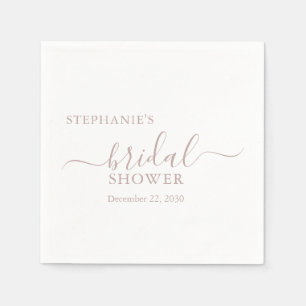 Dusty Rose Simple Script Bridal Shower Napkin