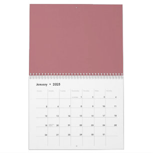 Dusty Rose Solid Colour Calendar