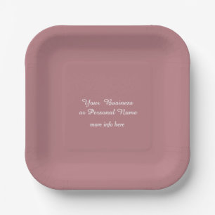 dusty rose solid colour paper plate