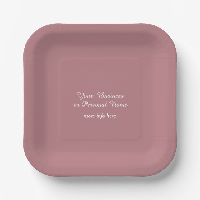 dusty rose solid colour paper plate (Front)