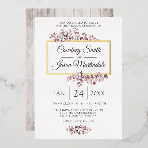 Dusty Rose Southern Cotton Boll Botanical Wedding