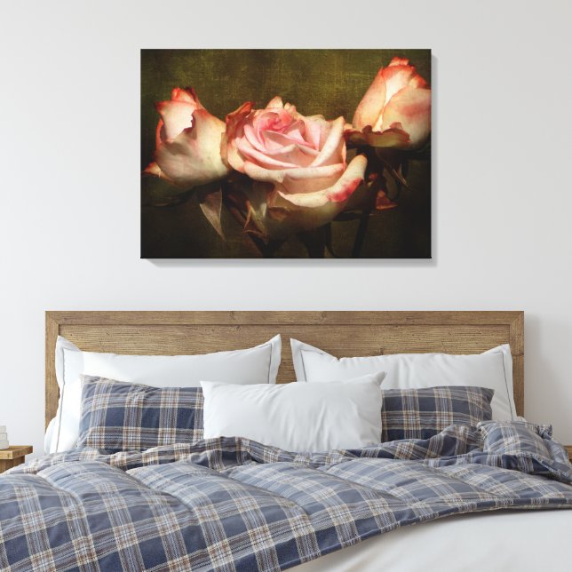 Dusty Rose Stretch Canvas Print (Insitu(Bedroom))
