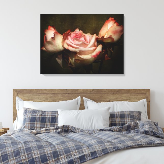 Dusty Rose Stretch Canvas Print (Insitu(Bedroom))