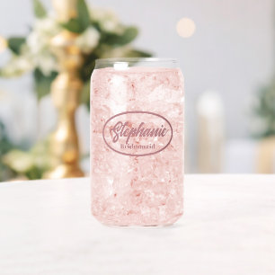 Dusty Rose Stylised Name Bridesmaid Glass