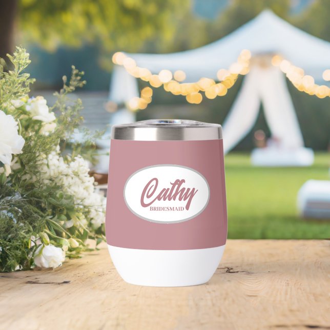 Dusty Rose Stylised Name Wedding Bridesmaid (Wedding (Rotated))