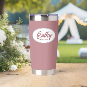 Dusty Rose Stylised Wedding Bridesmaid Insulated Tumbler