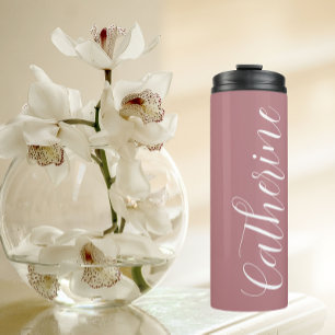 Dusty Rose Stylised Wedding Bridesmaid Thermal Tumbler