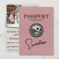 Dusty Rose Sweden Passport Save The Date