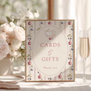 Dusty Rose Tea Party Cards and Gifts Poster