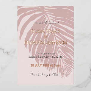 Dusty Rose Tropical Palm Leaf Wedding 