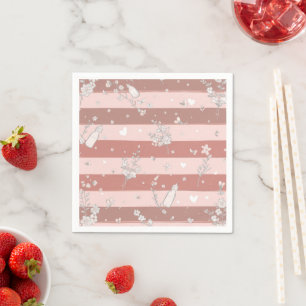 Dusty Rose Vintage Floral Baby Girl  Napkin
